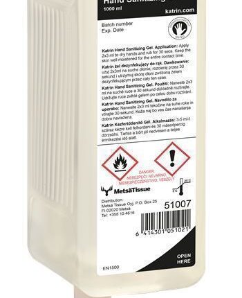 KATRIN 51007 Hand Sanitizing Gel - żel do dezynfekcji rąk 1000ml