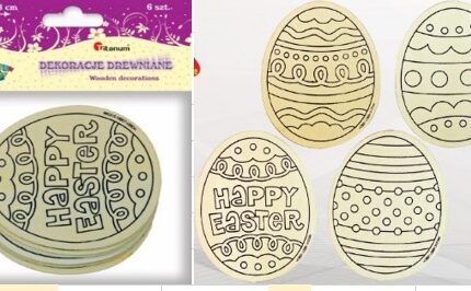 Drewniane pisanki 10x8cm/8szt. *3693*