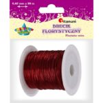 Drucik florystyczny czerwony na szpuli. Wymiar 0,45mm/30m. *9463*