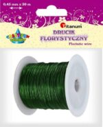 Drucik florystyczny zielony na szpuli. Wymiar 0,45mm/30m. *9401*