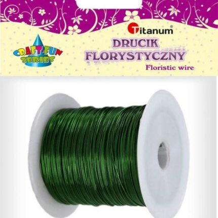 Drucik florystyczny zielony na szpuli. Wymiar 0,45mm/30m. *9401*
