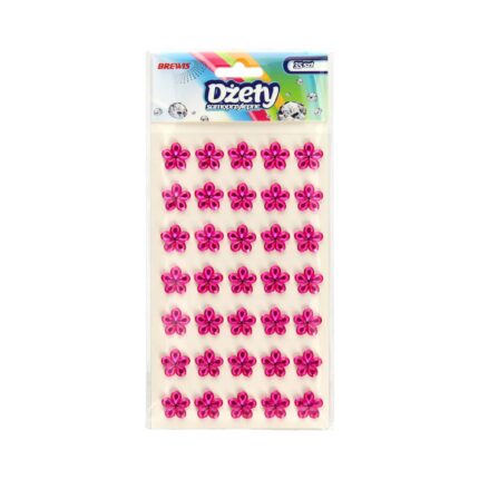 Dżety samoprzylepne różowe kwiatki 35szt. *5636*