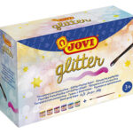 Farby plakatowa z brokatem 6 kolorów 55 ml z pędzelkiem *4761*