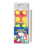 Farby plakatowe 10 kolorów 20 ml ze wzorkami + pędzelek. *3966*