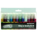 Klej z brokatem 12 szt x 6 ml