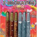Klej z brokatem srebrny i złoty 6 szt x 10 ml