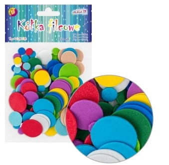 Kółka piankowe mix kolorów i wielkości 120szt (1cm-60szt, 2cm-40szt, 3cm-20szt) KP-2228