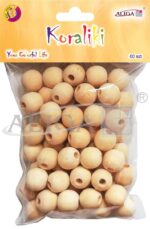 Koraliki drewniane O 18 mm, otwór O 6 mm, 60szt. *5993*
