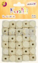 Koraliki drewniane, geometryczne 12mm, otwór 4mm 30szt PJ-0768