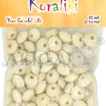 Koraliki drewniane płaskie 14/8mm, otwór 5mm 80szt PJ-0782