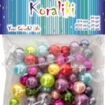 Koraliki plastikowe dekoracyjne mix wzorów i rozmiarów 8mm-20szt, 10mm-20szt, 12mm-20szt, PJ-7858 *7