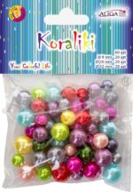 Koraliki plastikowe dekoracyjne mix wzorów i rozmiarów 8mm-20szt, 10mm-20szt, 12mm-20szt, PJ-7858 *7