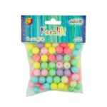 Koraliki plastikowe mix kolorów pastelowych 80szt/14mm , otwór 3mm PJ-7422