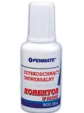 Korektor w płynie z pędzelkiem 20ml. Szybkoschnący. *2015*7859*