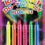 Kredki do malowania twarzy wysuwane 6 szt. Kolory neonowe *0371*