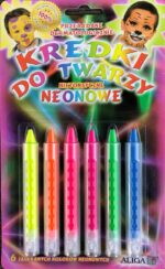 Kredki do malowania twarzy wysuwane 6 szt. Kolory neonowe *0371*