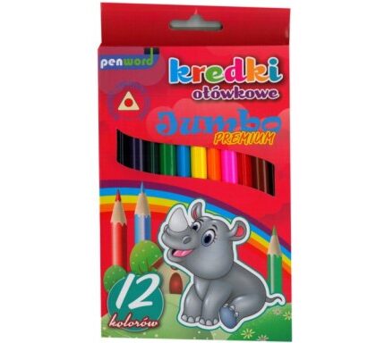 Kredki ołówkowe grube 12 kolorów trójkątne. *4353*