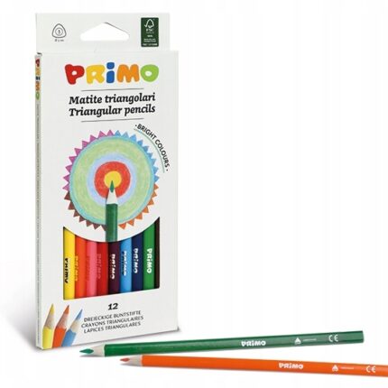 Kredki ołówkowe trójkatne O 3 mm PRIMO 12 kol. 5151TRIS12 *1517*