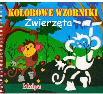 Książeczka kolorowe wzorki "Zwierzęta"+ plastikowe szablony*3882*2891*