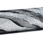 Materiał dekoracyjny, zdobiony brokatem czarny *3021*