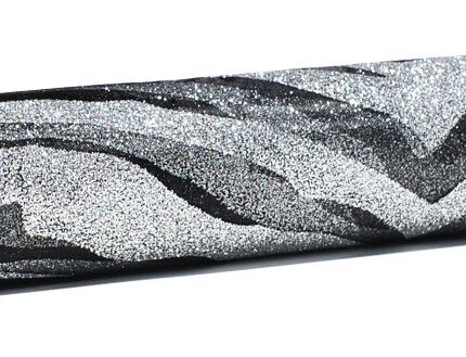 Materiał dekoracyjny, zdobiony brokatem czarny *3021*