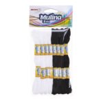 Mulina biało - czarna 8M *6411*