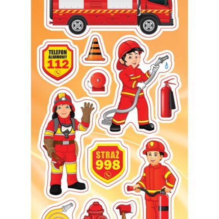 NAKLEJKI PAPIEROWE STRAŻAK 10160686 wym. blistra 8x15cm*0921*