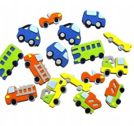 NAKLEJKI PIANKA AUTA 16szt PVC24 *2406*