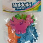 NAKLEJKI PIANKOWE DINOZAURY Z RUCHOMYMI OCZKAMI 20SZT PVC50 *3977*