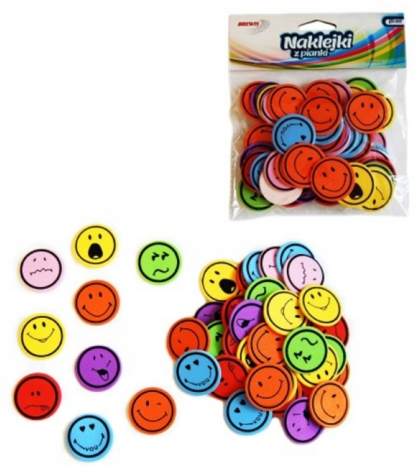NAKLEJKI-Z-PIANKI-USMIECHY-50-szt.-PVC-30-2468.jpg NAKLEJKI Z PIANKI UŚMIECHY 50 szt. PVC-30 *2468* - obrazek 1