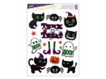 Naklejka Halloween z folii statycznej KOTY 30x42cm HA003 *8957*