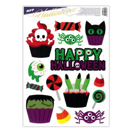 Naklejka Halloween z folii statycznej SŁODYCZE 30x42cm HA003 *8957*