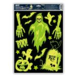 Naklejka fluorescencyjna Halloween z folii statycznej DUCH 30x42cm HA002 *0050*