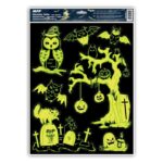 Naklejka fluorescencyjna Halloween z folii statycznej SOWY 30x42cm HA002 *0050*