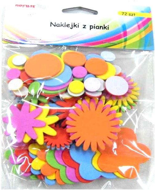 Naklejki-piankowe-72szt-kwiatki.-Mix-kolorow.-1027.jpg Naklejki piankowe 72szt kwiatki. Mix kolorów. *1027* - obrazek 1