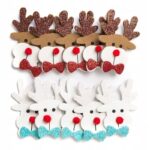 Naklejki z pianki 10szt ozdoby świąteczne renifery z brokatem. *8170*