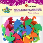 Naklejki z pianki 48szt parasole. Rozmiar 34x33mm. Mix kolorów
