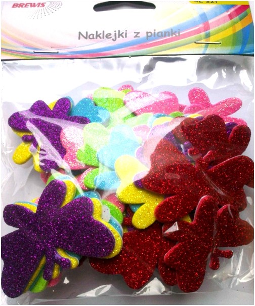 Naklejki-z-pianki-z-brokatem-44szt-motylki.-Mix-kolorow.-0839.jpg Naklejki z pianki z brokatem 44szt motylki. Mix kolorów. *0839* - obrazek 1