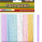 PATYCZKI PASTELOWE 6 KOLORÓW 60SZT 114x10x2mm PK-4901