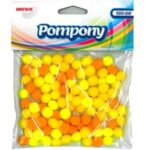 POMPONY ŻÓŁTY MIX 100SZT POM15 ŚR.10MM*4301* POM-006 *4301*