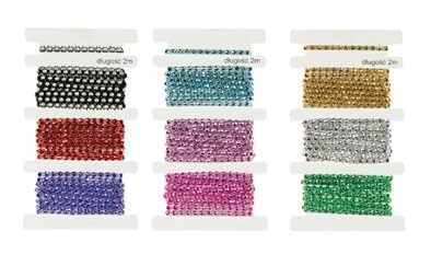 PROMO TAŚMA CYRKONIOWA1-RZĘDOWA 2M 3 KOLORY, MIX 3 ZESTAWÓW KOL. TC-9193