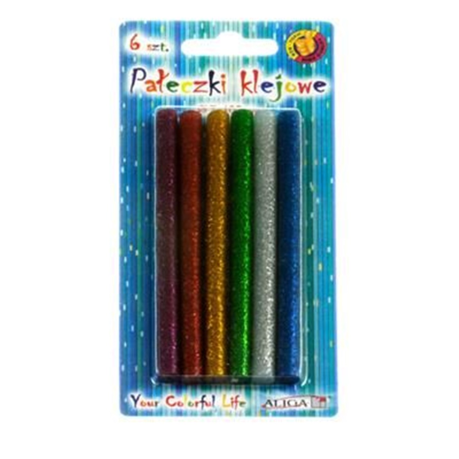 Paleczki-klejowe-z-brokatem-6-szt-7x100mm-3023.jpg Pałeczki klejowe z brokatem 6 szt 7x100mm *3023* - obrazek 1