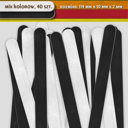 Patyczki białe i czarne, rozm. 114x10x2mm PK-2113