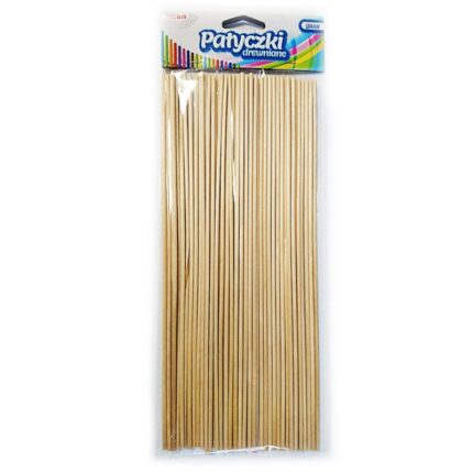 Patyczki kreatywne drewniane, naturalne, okrągłe 50szt do szaszłyków *8385*3219*