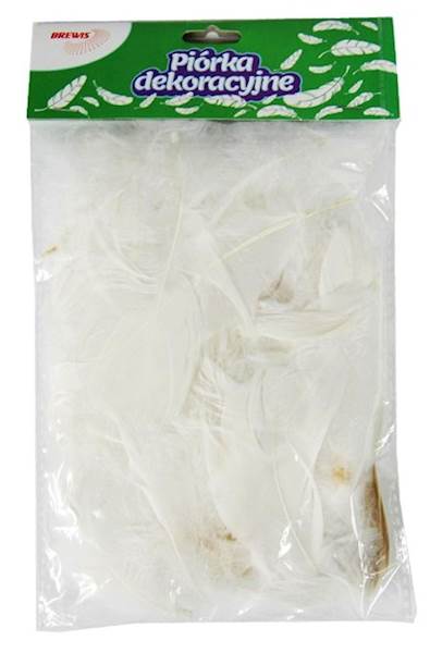 Piórka dekoracyjne białe 7g. Rozmiar 5-12cm. *2642*