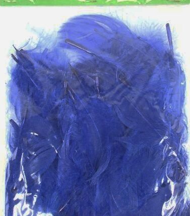 Piórka dekoracyjne ciemnoniebieskie. Rozmiar 5-12cm. *2741*