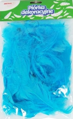 Piórka dekoracyjne jasnoniebieske. Rozmiar 5-12cm. *4073*