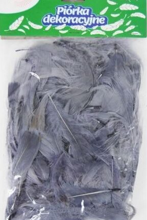 Piórka dekoracyjne szare. Rozmiar 5-12cm. *2765*