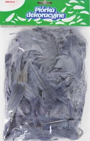 Piórka dekoracyjne szare. Rozmiar 5-12cm. *2765*
