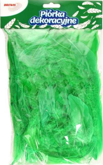Piórka dekoracyjne zielone. Rozmiar 5-12cm. *2734*